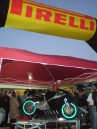moto elettrica e-xxx al VIP village Pirelli